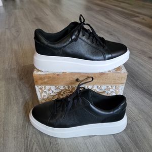 UGG Black Leather Sneakers